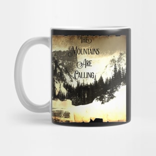 John Muir quote typography mountains are calling and i must go Mug